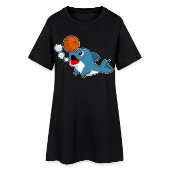 Dolphin Basketteur Basketteur - Robe T-shirt Femme - noir - Devant