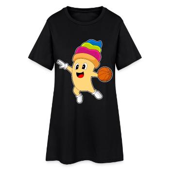 Joueur de basket-ball Cupcake Basket-ball - Robe T-shirt Femme - noir - Devant