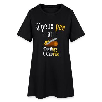J'peux pas j'ai du bois à couper - Robe T-shirt Femme - noir - Devant