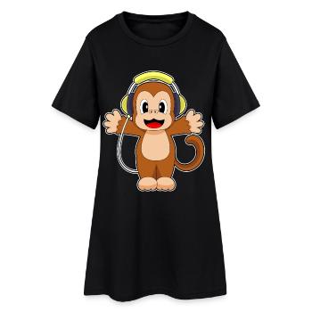 Monkey Headphones Music - Women’s T-Shirt Dress - black - Front