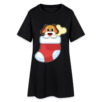 Chaussette de Noël pour chien - Robe T-shirt Femme - noir - Devant