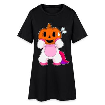Einhorn Halloween Kübis - Frauen T-Shirt-Kleid - Schwarz - Vorne