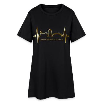 Mönchengladbach Skyline Heartbeat Fan J’aime MG - Robe T-shirt Femme - noir - Devant