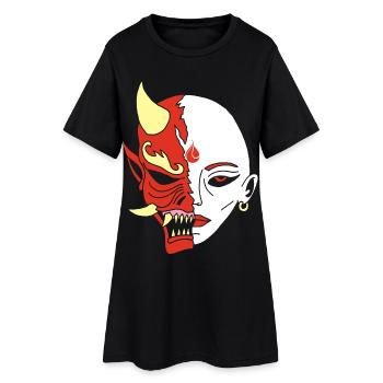 Human or demon? - Women’s T-Shirt Dress - black - Front