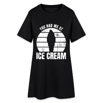 Lustiges Zitat eines Eiscreme Liebhabers - Frauen T-Shirt-Kleid - Schwarz - Vorne