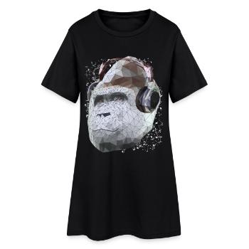 Gorilla mit Kopfhörern Low Poly Pop Art Kunst - Frauen T-Shirt-Kleid - Schwarz - Vorne