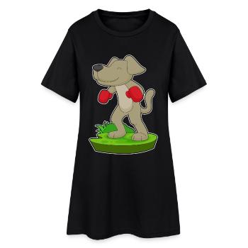 Hund Boxer Boxhandschuhe Boxen - Frauen T-Shirt-Kleid - Schwarz - Vorne