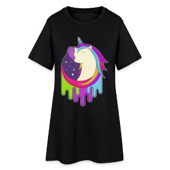 Étoiles Licorne - Robe T-shirt Femme - noir - Devant