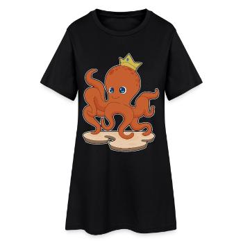 Couronne de pieuvre - Robe T-shirt Femme - noir - Devant