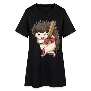 Hérisson Cricket Batte de cricket - Robe T-shirt Femme - noir - Devant