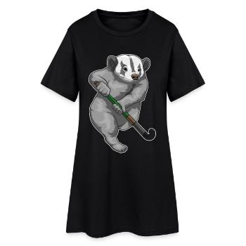 Dachs Feldhockey Feldhockeyschläger - Frauen T-Shirt-Kleid - Schwarz - Vorne