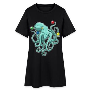 Krake Jongleur Jonglieren - Frauen T-Shirt-Kleid - Schwarz - Vorne