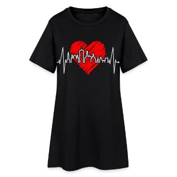 Augsburg Skyline Heartbeat Fan J’aime Augsburger - Robe T-shirt Femme - noir - Devant