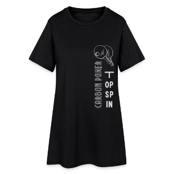 Graphisme Tennis de table Noir Blanc - Robe T-shirt Femme - noir - Devant
