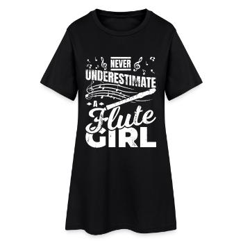 Little flutist - Women’s T-Shirt Dress - black - Front