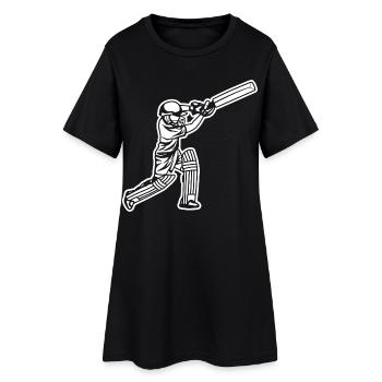 Kleiner Cricket Spieler - Frauen T-Shirt-Kleid - Schwarz - Vorne