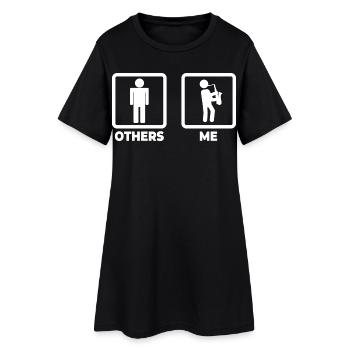 Figurine de saxophone bâton - Robe T-shirt Femme - noir - Devant