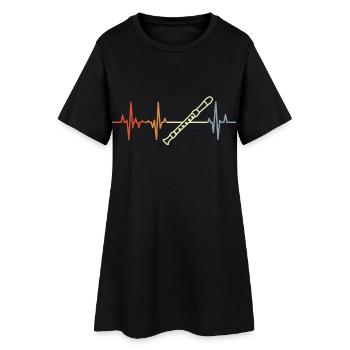 Ligne d’impulsion de flûte vintage - Robe T-shirt Femme - noir - Devant
