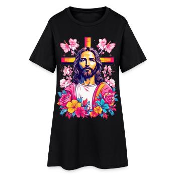 Jesus Christus - Frauen T-Shirt-Kleid - Schwarz - Vorne