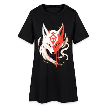 Kitsune Masque Japon Anime Kumiho Renard Samouraï - Robe T-shirt Femme - noir - Devant