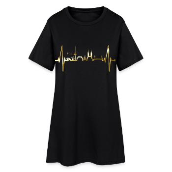Brême Skyline Brême Heartbeat Fan Heart Love - Robe T-shirt Femme - noir - Devant