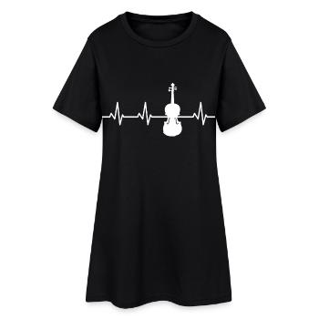 Heartbeat Violin - Women’s T-Shirt Dress - black - Front