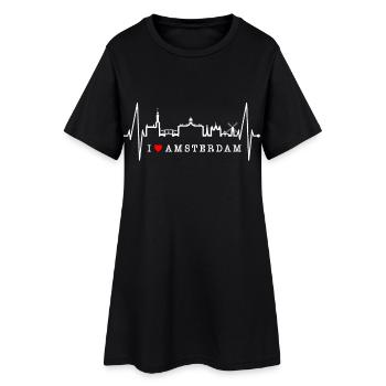 Amsterdam Skyline Pays-Bas Heartbeat Holland - Robe T-shirt Femme - noir - Devant