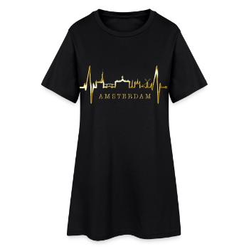 Amsterdam Skyline Pays-Bas Heartbeat Holland - Robe T-shirt Femme - noir - Devant
