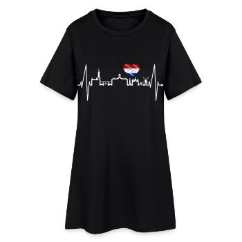 Amsterdam Skyline Pays-Bas Heartbeat Holland - Robe T-shirt Femme - noir - Devant