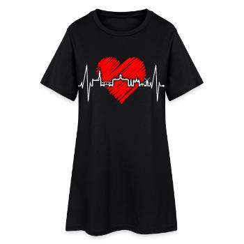 Amsterdam Skyline Pays-Bas Heartbeat Holland - Robe T-shirt Femme - noir - Devant