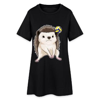 Igel Volleyballspieler Volleyball - Frauen T-Shirt-Kleid - Schwarz - Vorne