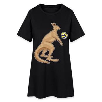 Kangourou Joueur De Volley-ball Volley-ball - Robe T-shirt Femme - noir - Devant