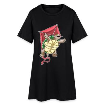 Cerf-volant tortue cerf-volant - Robe T-shirt Femme - noir - Devant