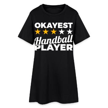Joueur de handball moyen - Robe T-shirt Femme - noir - Devant