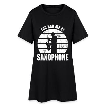 Tu m’as eu au saxophone - Robe T-shirt Femme - noir - Devant
