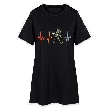 Battement de cœur des pompiers - Robe T-shirt Femme - noir - Devant