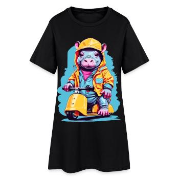 Sweet Hippopotamus - Women’s T-Shirt Dress - black - Front