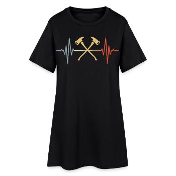 Palpitations cardiaques de la hache de pompier - Robe T-shirt Femme - noir - Devant