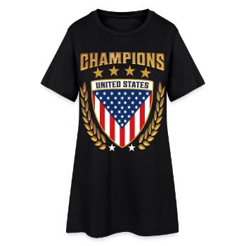 Titre USA Champions Design Gear ameriacan sports - Robe T-shirt Femme - noir - Devant
