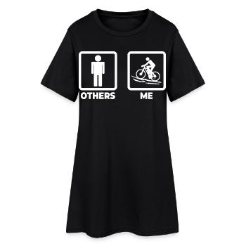 Figurines en bâton de vélo de montagne - Robe T-shirt Femme - noir - Devant