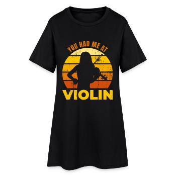 Du hattest mich bei Violine - Frauen T-Shirt-Kleid - Schwarz - Vorne