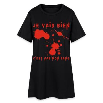 Je vais bien - Robe T-shirt Femme - noir - Devant