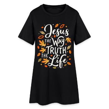 Jesus The Way The Truth The Life - Frauen T-Shirt-Kleid - Schwarz - Vorne