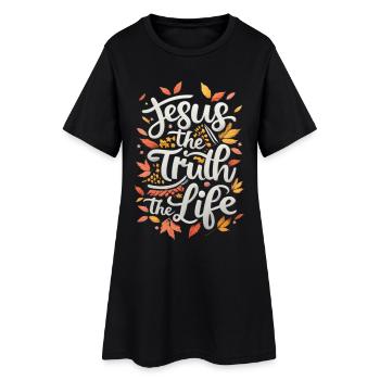 Jésus, la Vérité Vie - Robe T-shirt Femme - noir - Devant