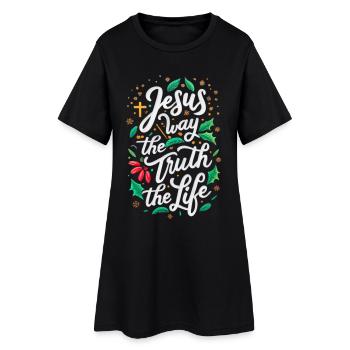 Jésus, la Vérité, la Vie, - Robe T-shirt Femme - noir - Devant