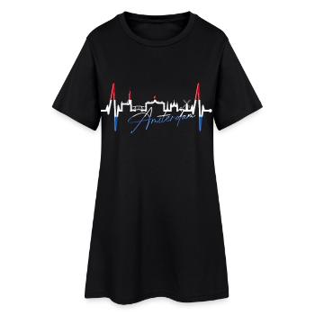 Amsterdam Skyline Pays-Bas Heartbeat Holland - Robe T-shirt Femme - noir - Devant