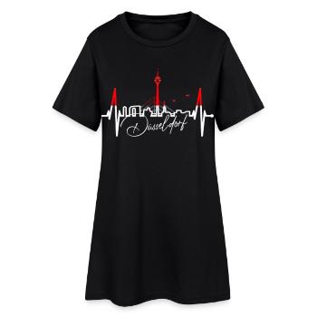 Düsseldorf Skyline Heartbeat Chers habitants de Düsseldorf - Robe T-shirt Femme - noir - Devant