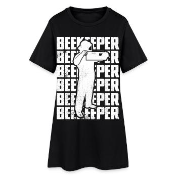 Lustiger Imker - Frauen T-Shirt-Kleid - Schwarz - Vorne