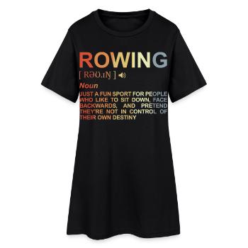 Rudern Begriff - Frauen T-Shirt-Kleid - Schwarz - Vorne