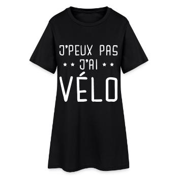 Je Peux Pas J Ai Vélo - Robe T-shirt Femme - noir - Devant